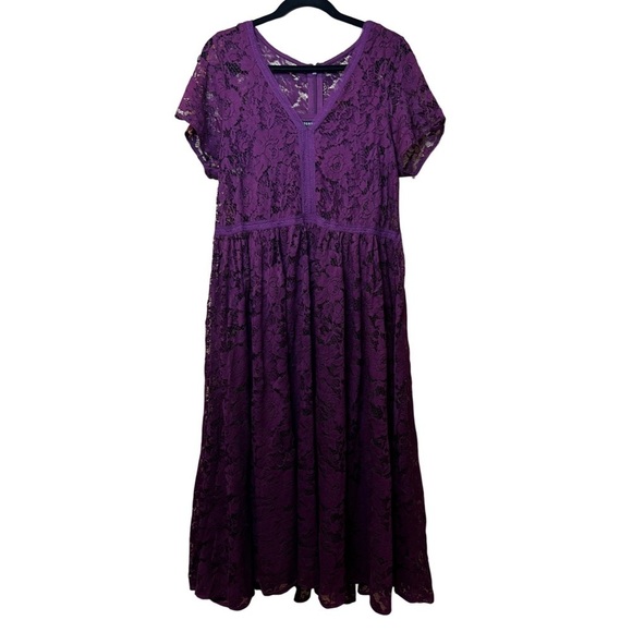 Torrid PLUM PURPLE LACE MIDI DRESS - Size 10 - Picture 2 of 5